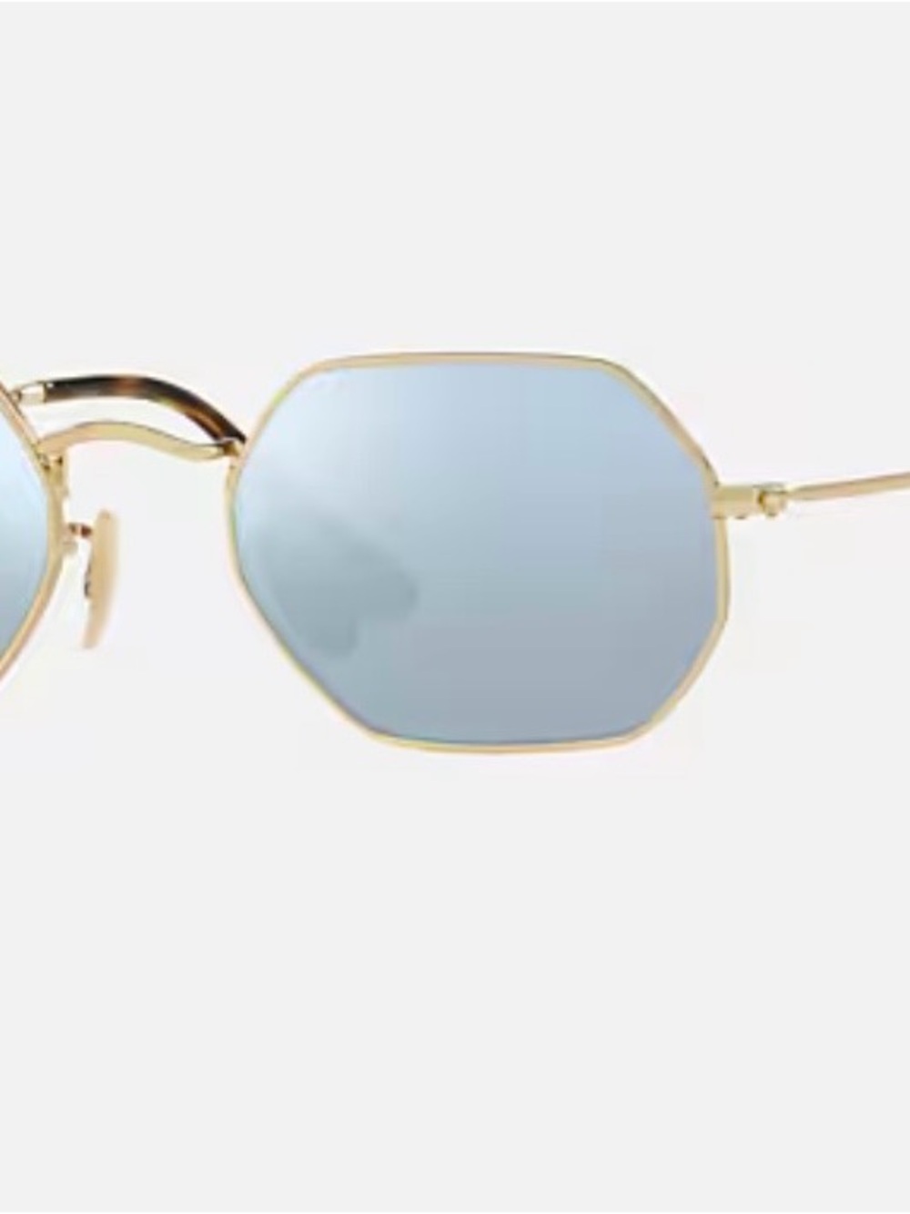 Ray-Ban Flash Octagon Classic Sunglasses Mirrored Arista Gold Frame RB3556 NWOT - Picture 2 of 12